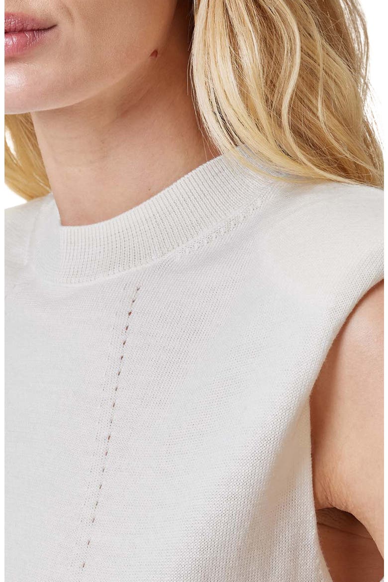 Kayla Cap Sleeve Merino Wool Sweater, Alternate, color, CHALK WHITE