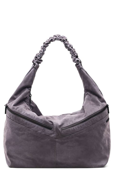 Grommet Trim Faux Leather Shoulder Bag