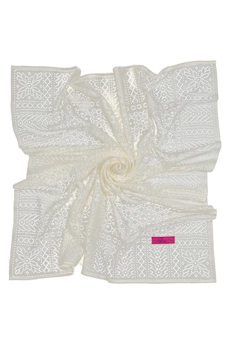 Southampton Home Lace Weave Baby Shawl, Main, color, Ivory