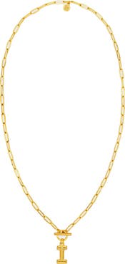 Petit Moments Paper Clip Initial Toggle Necklace