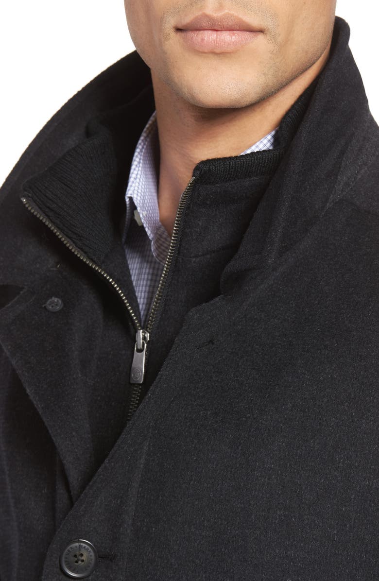 Hart Schaffner Marx MacBeth Car Coat with Bib, Alternate, color, Black Heather