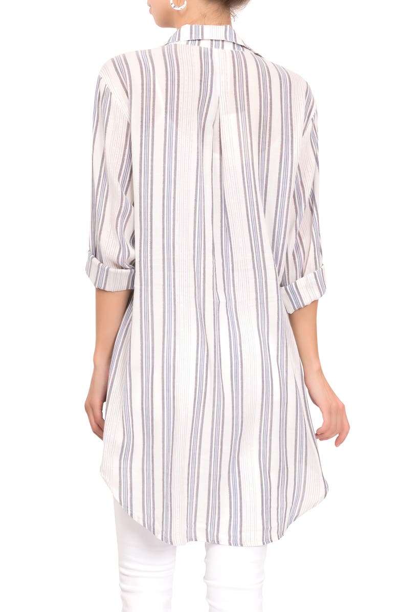 Everyday Ritual Rick Stripe Sleep Shirt, Alternate, color, Capri