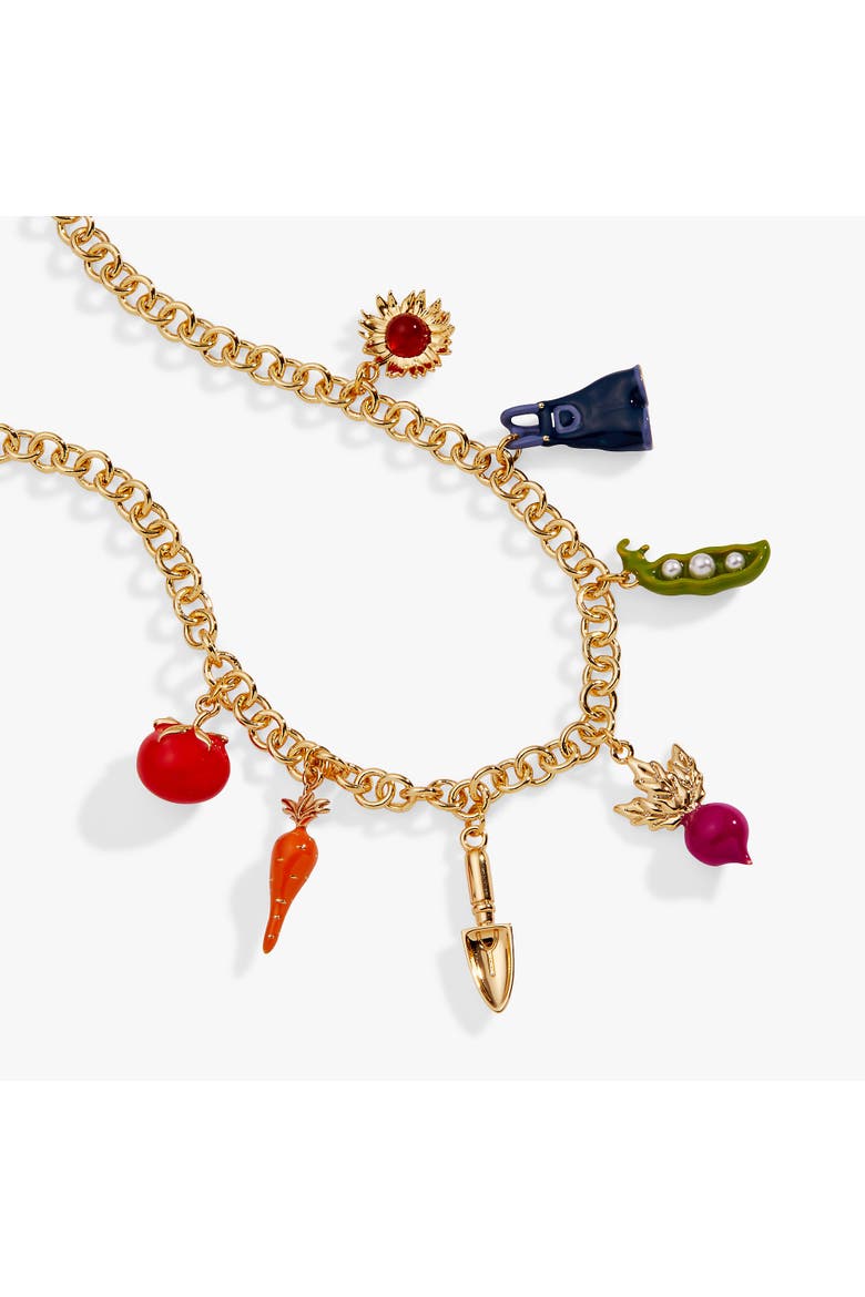 Farmers' Market Charm Necklace, Alternate, color, Gold
