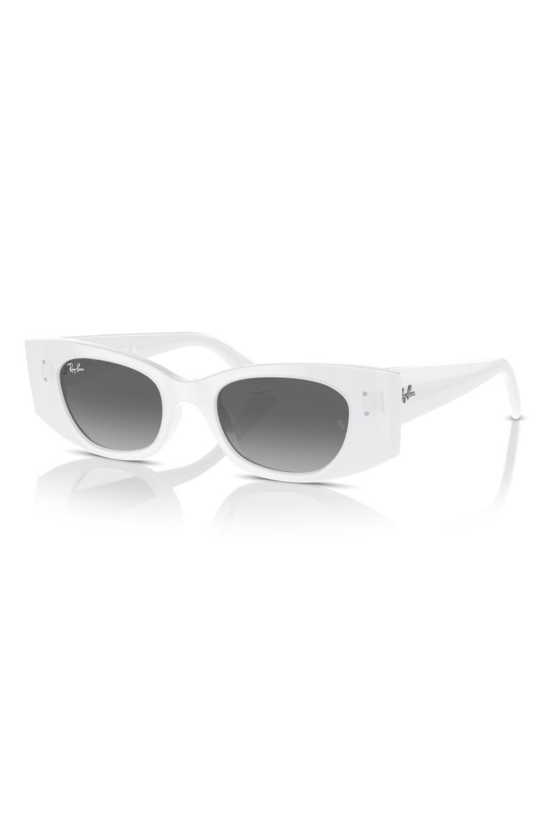 Ray-Ban Kat 49mm Small Rectangular Sunglasses, Alternate, color, White