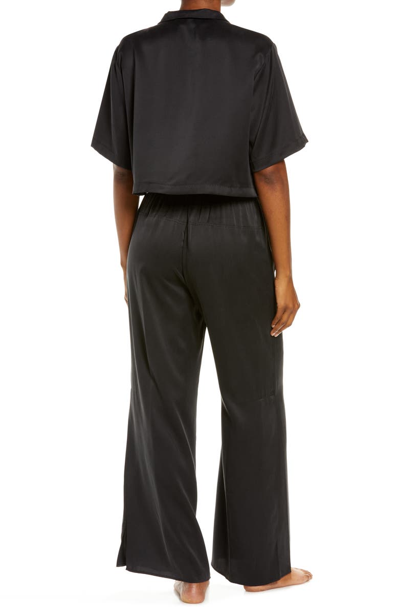 Lunya Washable High Waist Silk Pajamas, Alternate, color, Immersed Black