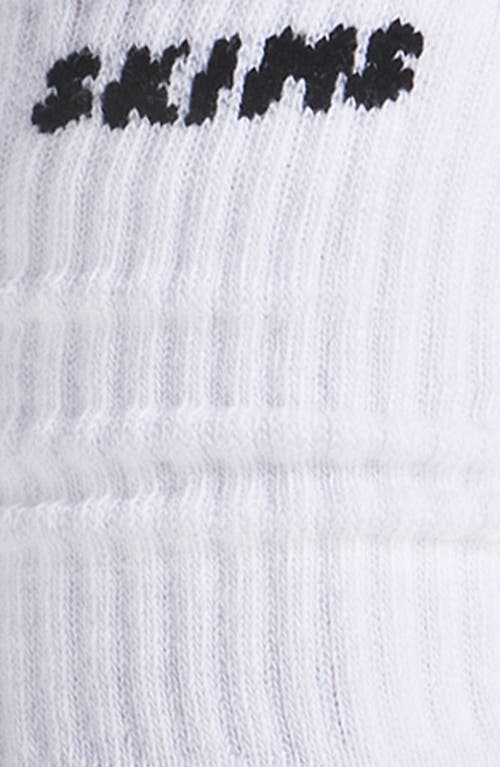 Skims 3-pack Logo Rib Crew Socks In White