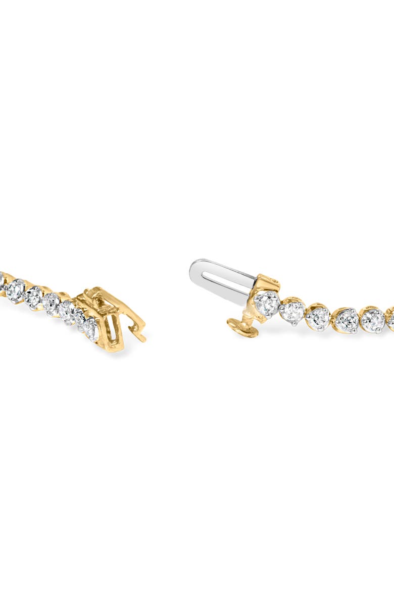10K Yellow Gold Plated Sterling Silver 1.0 Cttw Round Diamond Tennis Bracelet, Alternate, color, Yellow Gold over Silver
