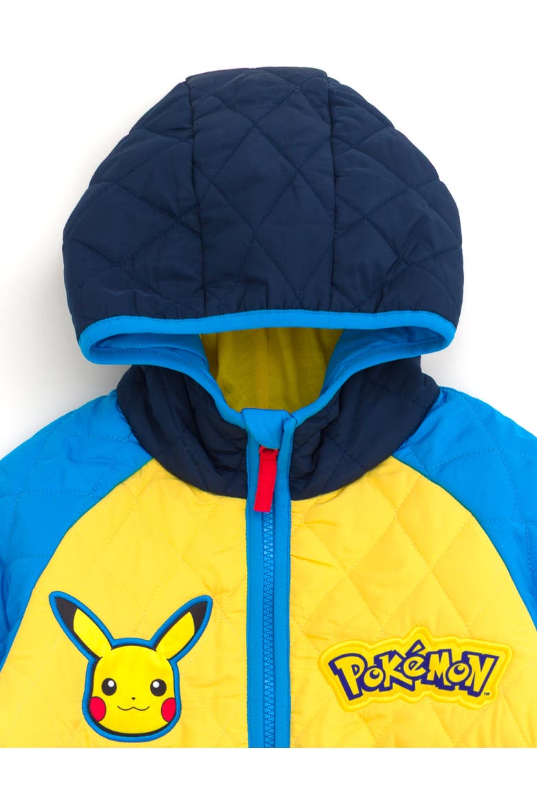 Pikachu Hooded Zip-Up Jacket, Alternate, color, Navy Yellow Pikachu