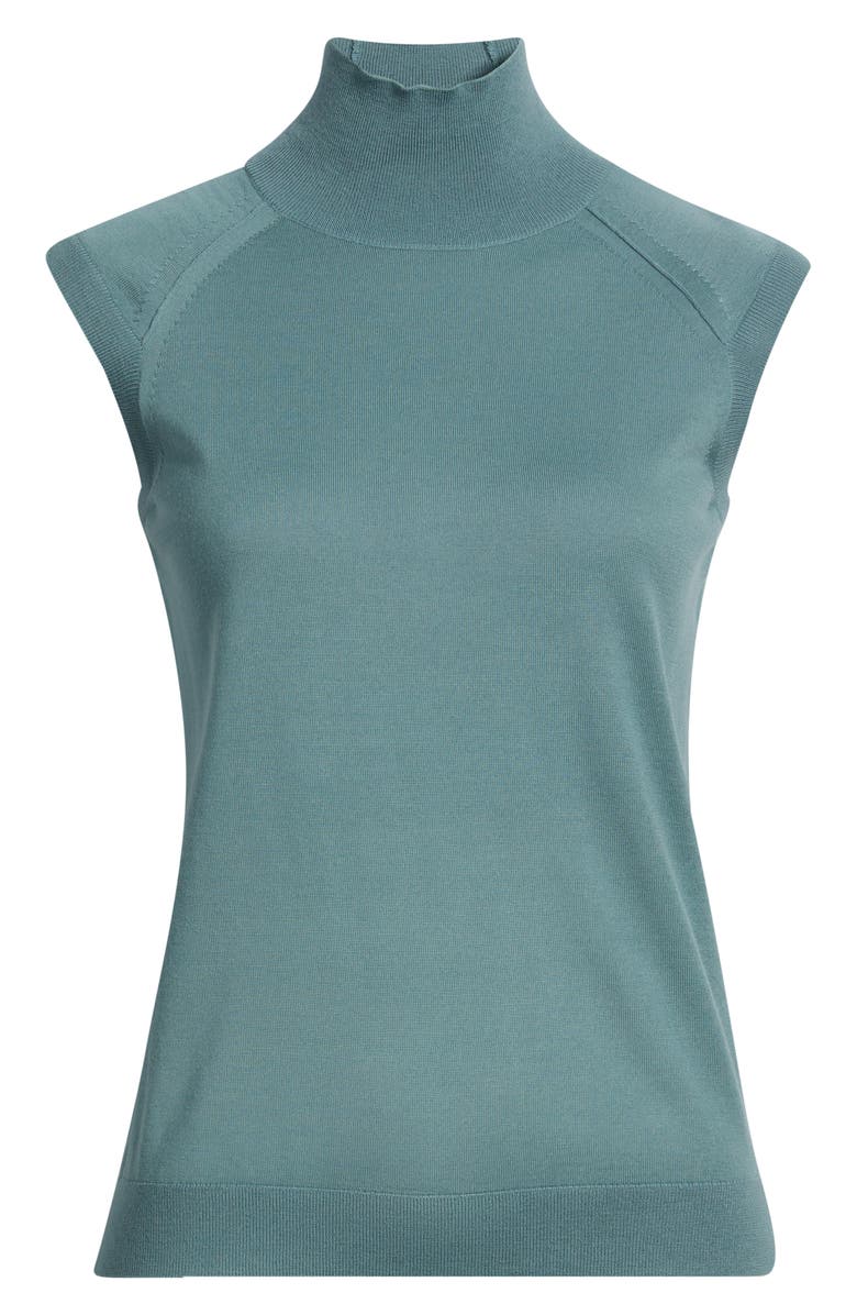 BOSS Fipini Mock Neck Wool Sweater Vest, Alternate, color, Reef