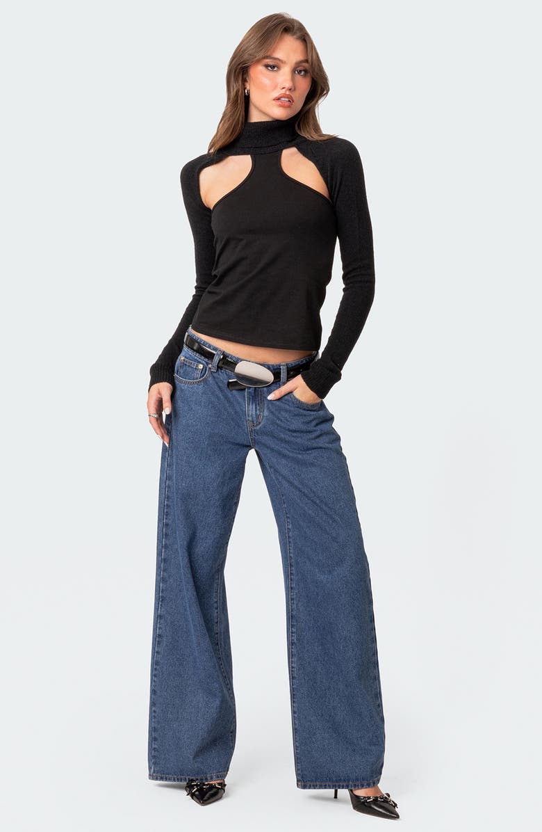 EDIKTED Turtleneck Shrug Sweater, Alternate, color, 