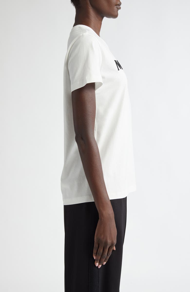 Moncler Logo Embroidered Cotton T-Shirt, Alternate, color, Eggnog