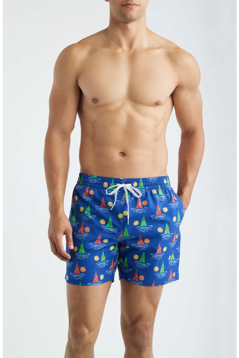 Come Sail Away 5.5-Inch Swim Trunks, Main, color, BRIGHT BLUE