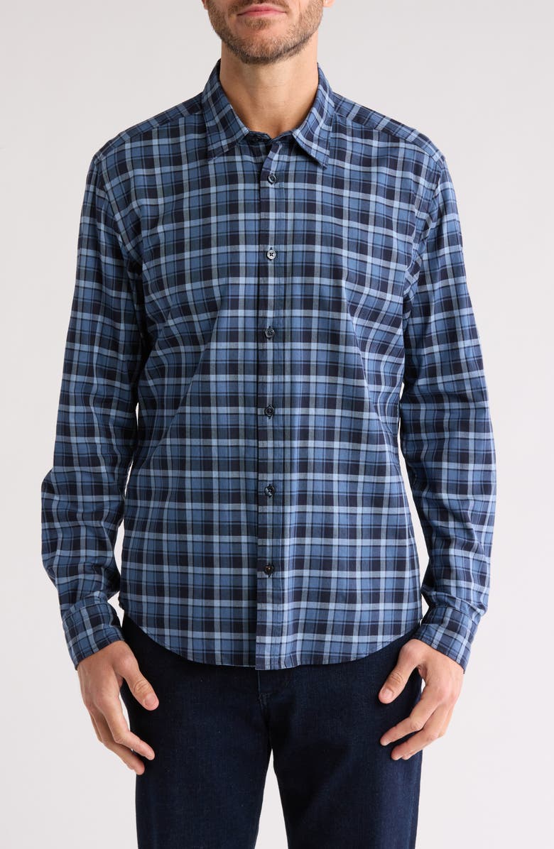 BOSS Liam Kent Button-Up Shirt, Main, color, Navy