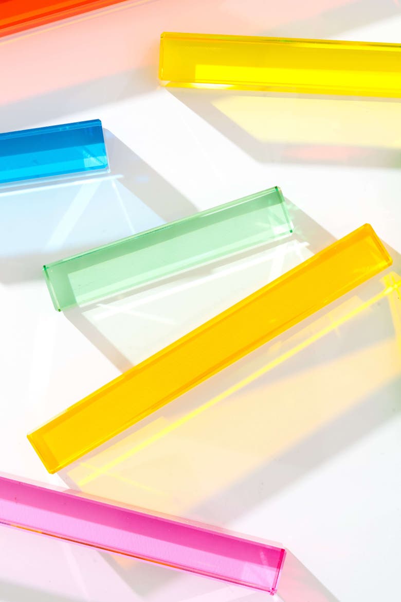 Millie Educational Acrylic Unit Building Blocks for Math - 19 Pieces, Alternate, color, Rainbow
