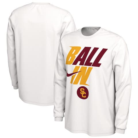 Men's Nike White USC Trojans Ball In Bench Long Sleeve T-Shirt