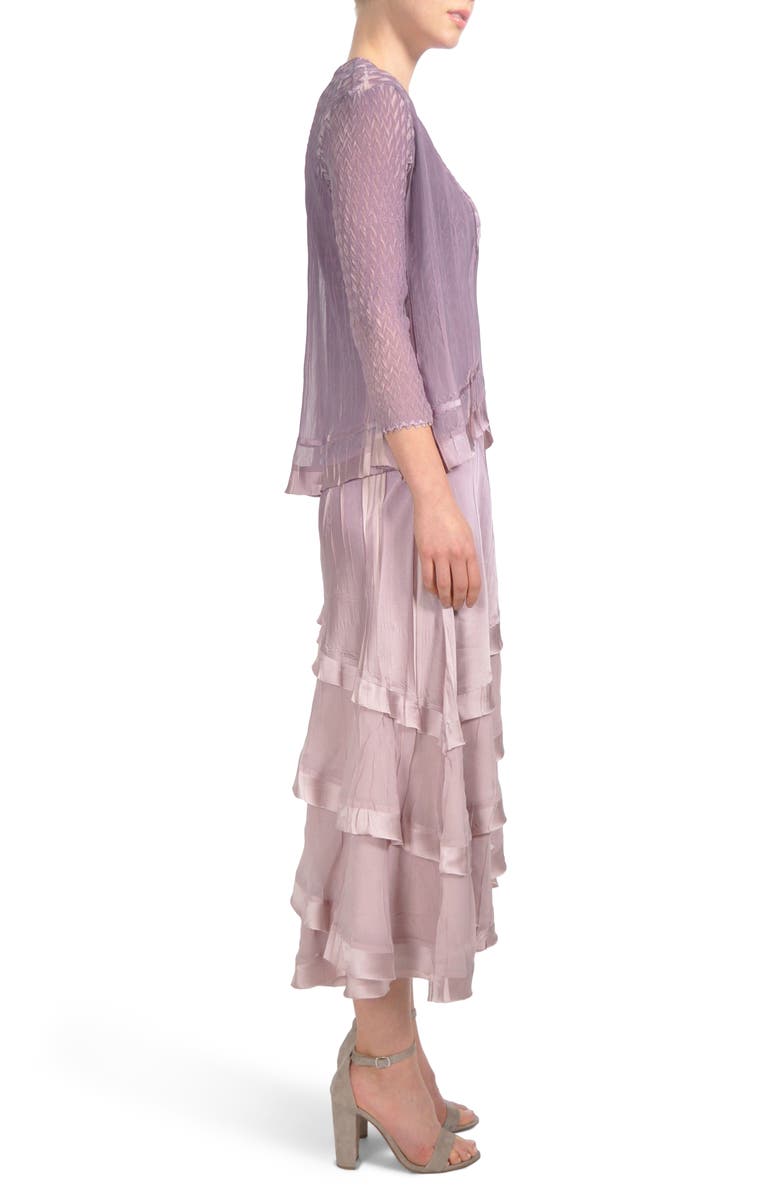 Komarov Tiered Hem Dress with Jacket, Alternate, color,