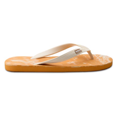 Feelgoodz Mens Classicz Remix Natural Rubber Flip Flop Thong Sandals In Brown