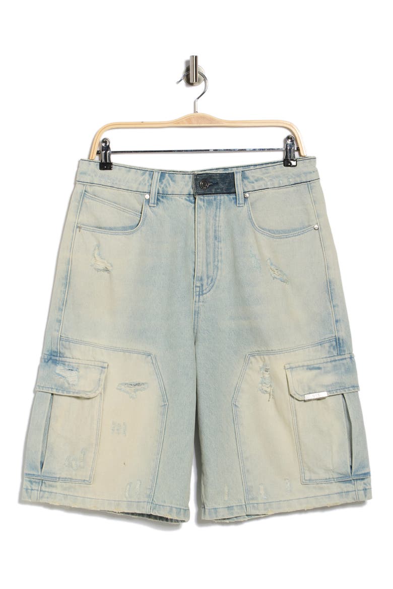 Joseph Denim Cargo Shorts, Alternate, color, BLUE CLOUDS