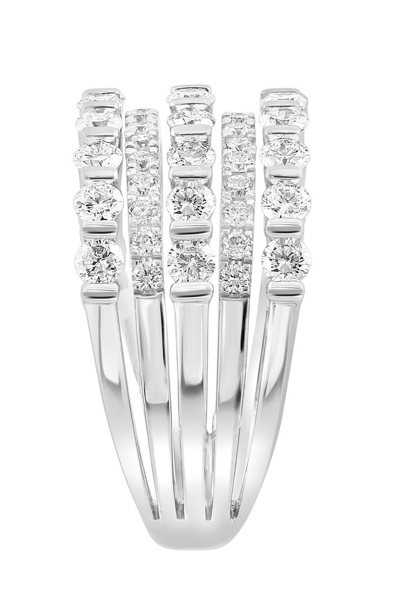 Multi Row Diamond Band Ring in White Gold, Alternate, color, Hematite and FW Blush Pearl