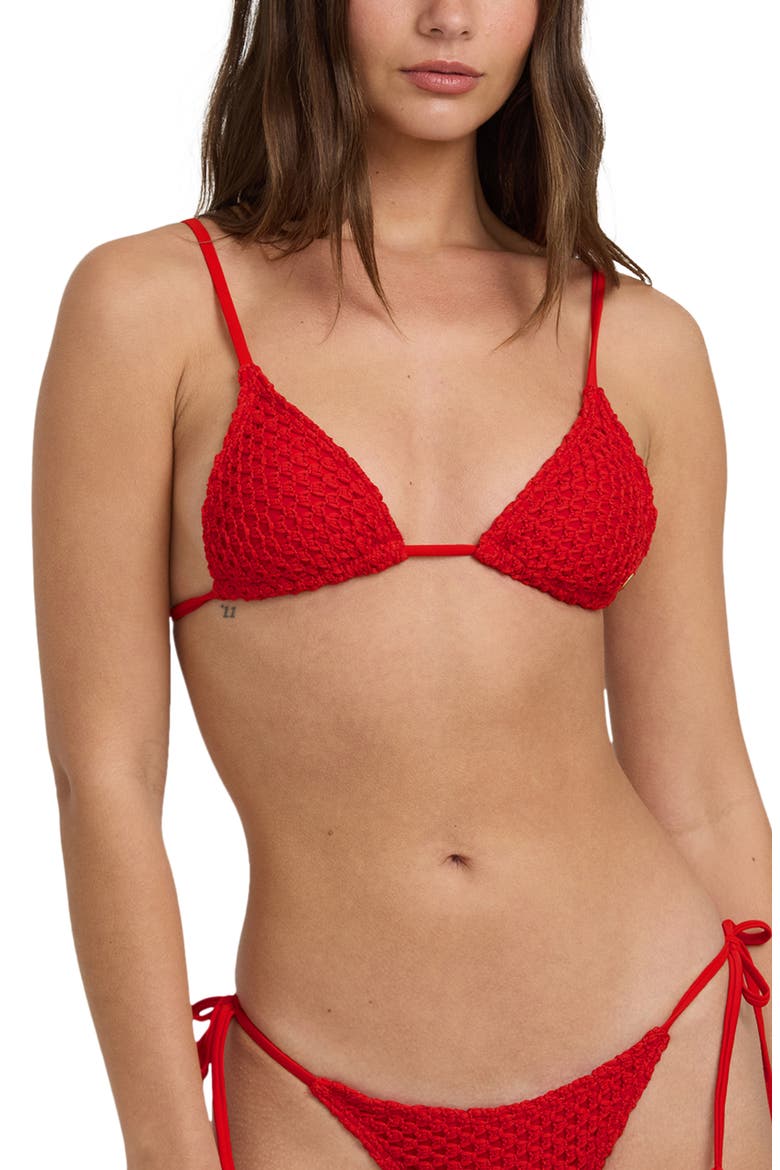 Twisted Tides Slider Triangle Bikini Top, Alternate, color, RED ALOHA
