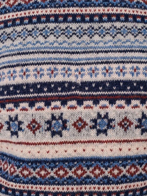 Aubin Fair Isle Crew Neck Wool Sweater