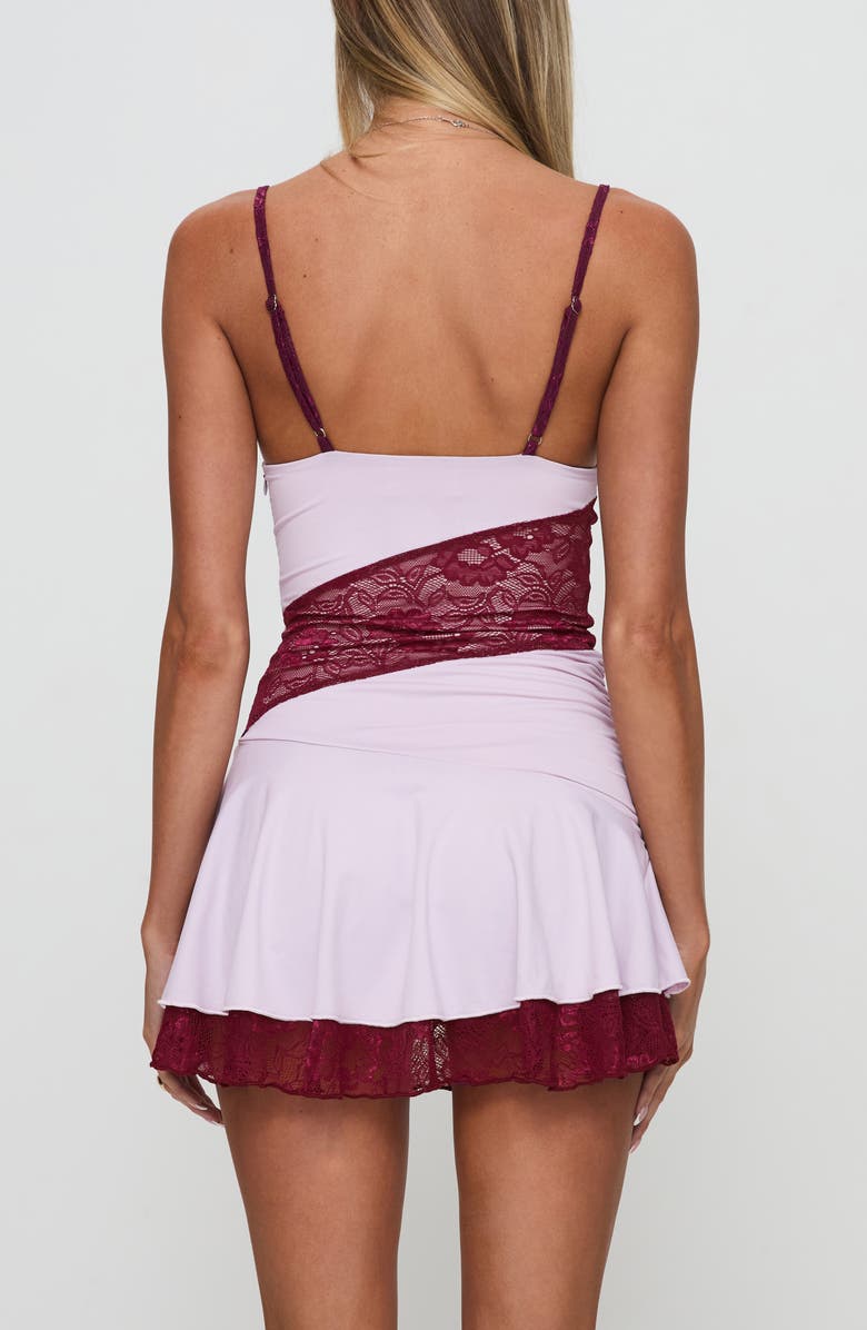 Princess Polly Love Is Alive Lace Trim Minidress, Alternate, color, Lilac