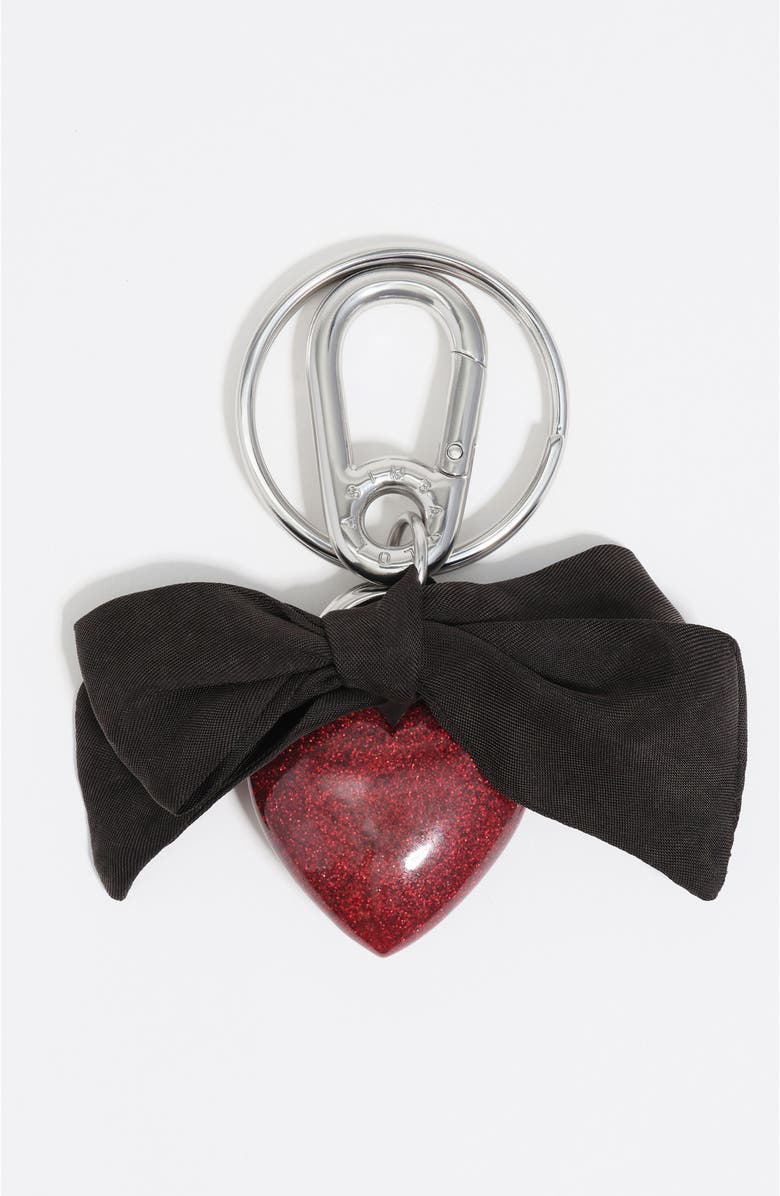Bimba y Lola Tie heart key ring, Main, color, Black