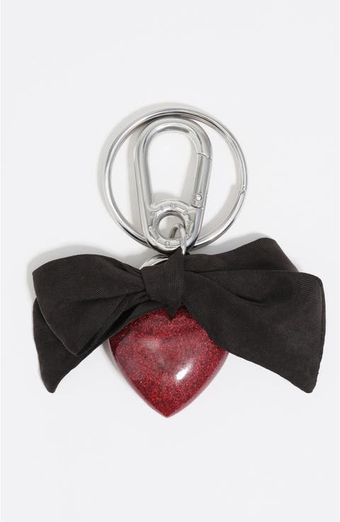 Tie heart key ring