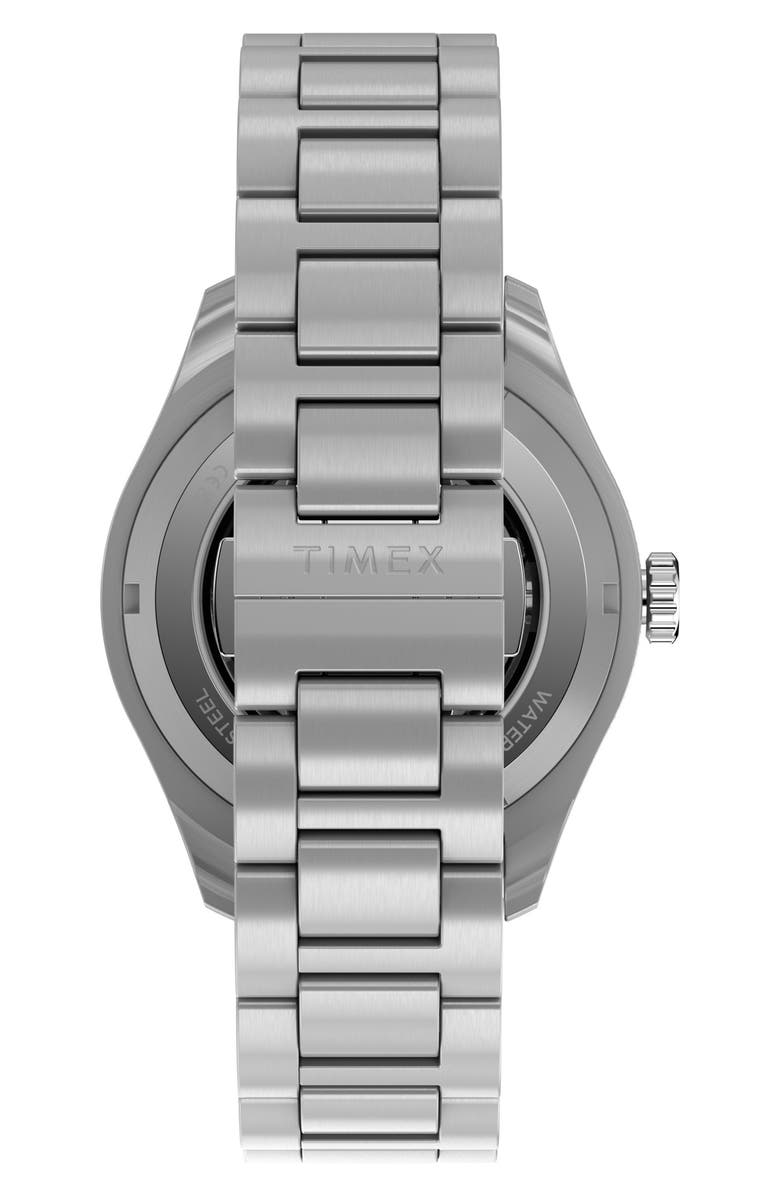 Timex<sup>®</sup> The Waterbury Heritage GMT Automatic Bracelet Watch, 41.5mm, Alternate, color, Silver-Tone
