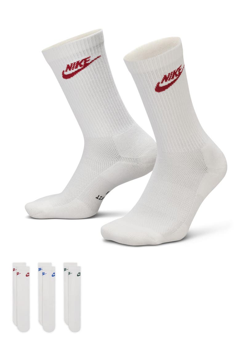 Everyday Elevated Assorted 3-Pack Dri-FIT Cotton Blend Crew Socks, Alternate, color, MULTI-COLOR