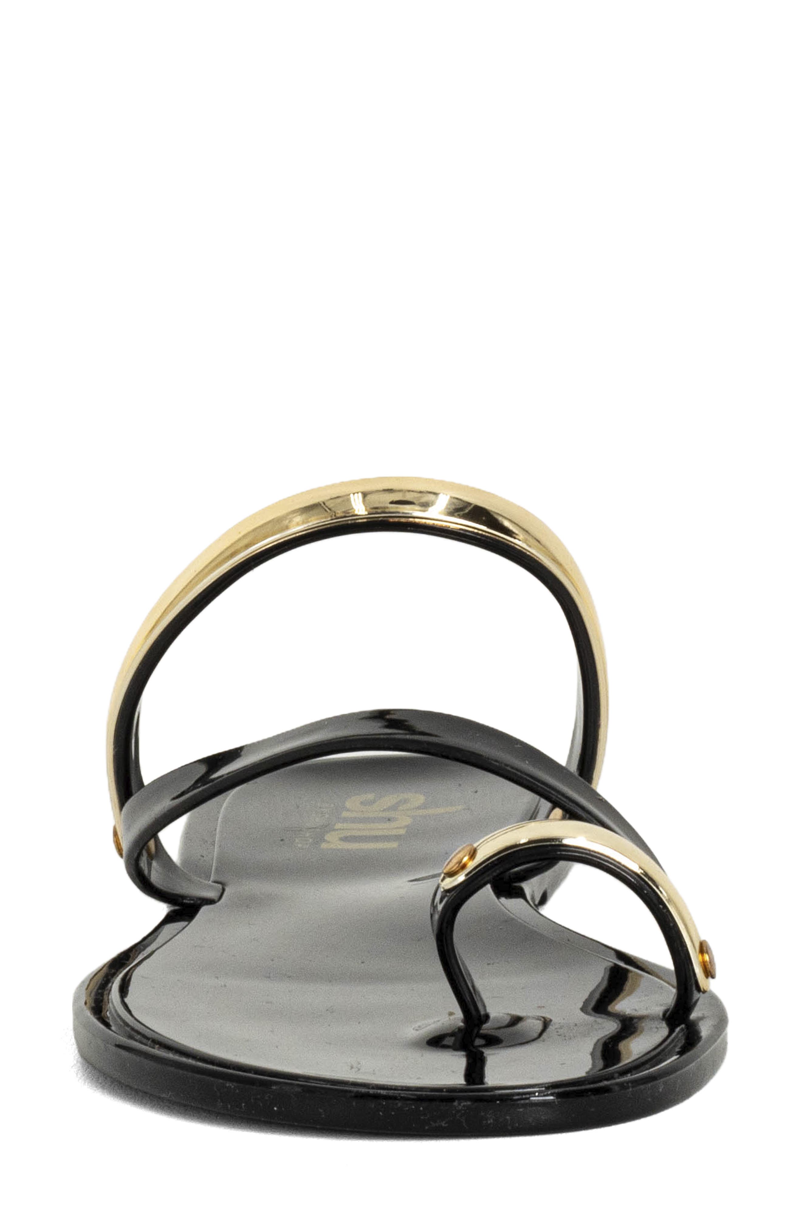 SHUSHOP Dottie Toe Loop Sandal, Alternate, color, Black