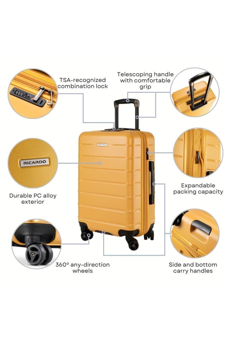Cambria Hardside Luggage 2 Piece Set, Alternate, color, Mango Tango