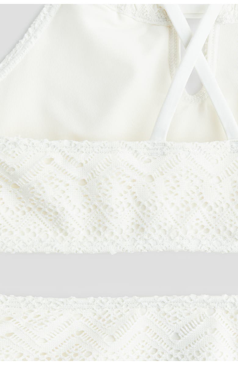 H&M Crocheted-look Bikini, Alternate, color, White