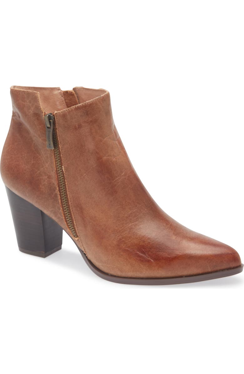 Chocolat Blu Eri Pointed Toe Bootie, Main, color, Brown Leather