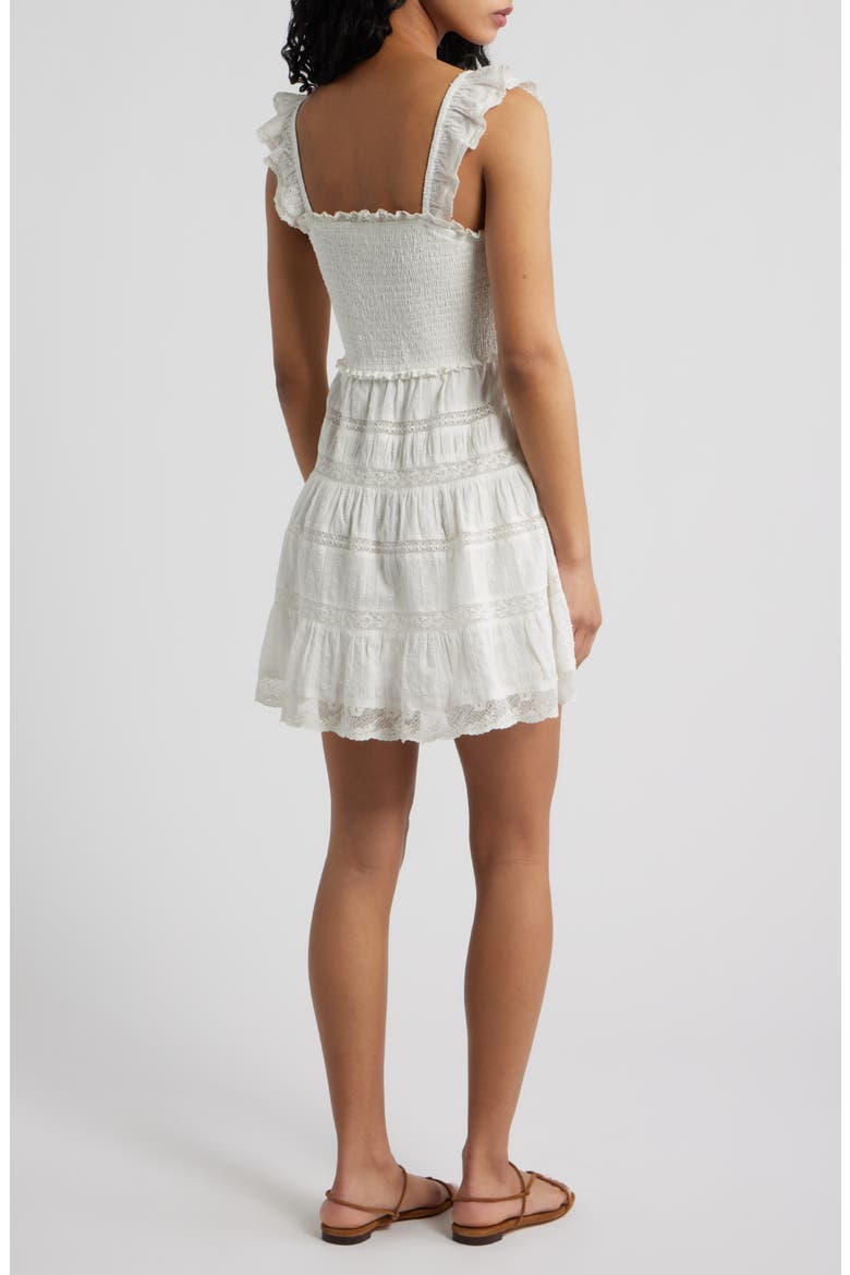 Colbera Lace Ruffle Minidress, Alternate, color, WHITE