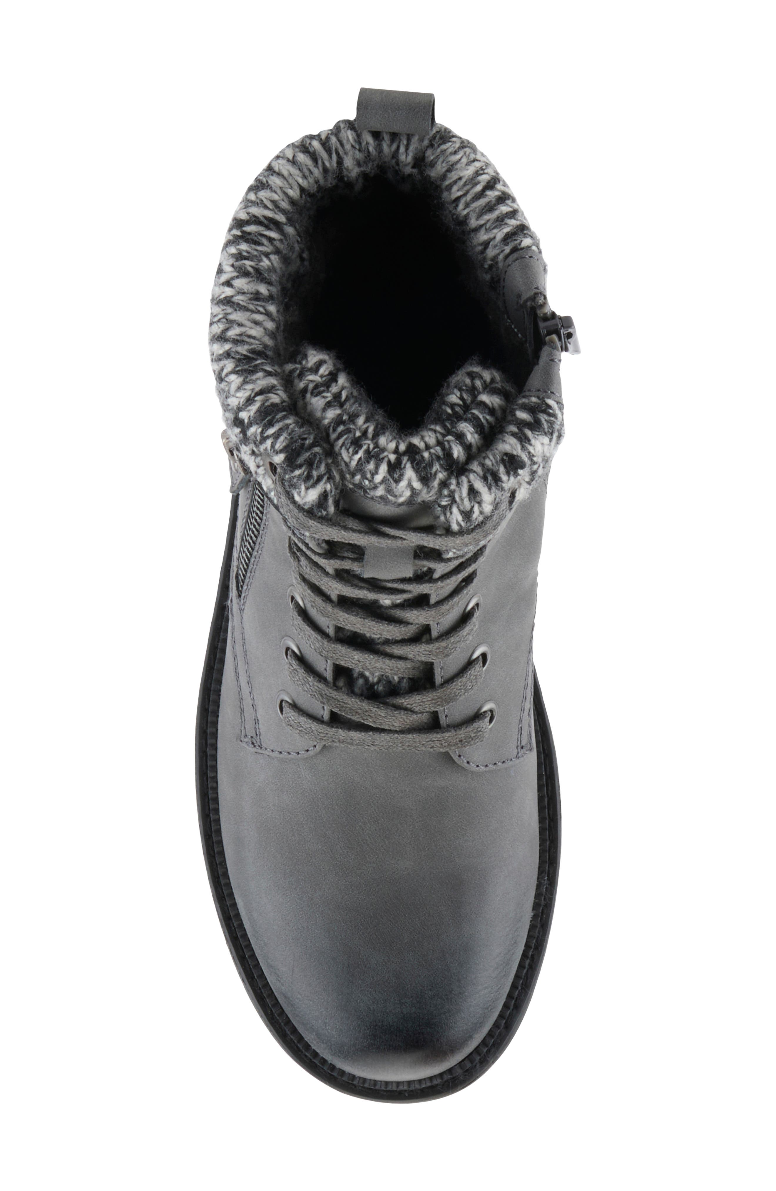 Khazera Water Resistant Faux Leather Bootie, Alternate, color, GREY