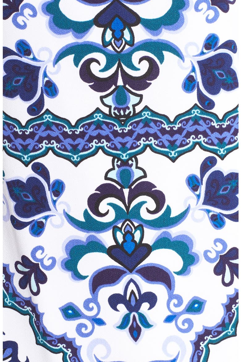 Print Crepe Shift Dress, Alternate, color, BLUE MULTI