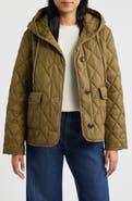 Bernardo Diamond Quilted Hooded Liner Jacket