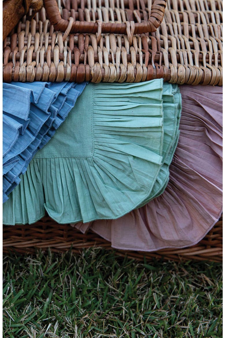 Mademoiselle Ruffle Cotton Blend Napkin, Alternate, color, SAGE