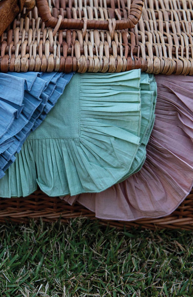 Juliska Mademoiselle Ruffle Cotton Blend Napkin, Alternate, color, 