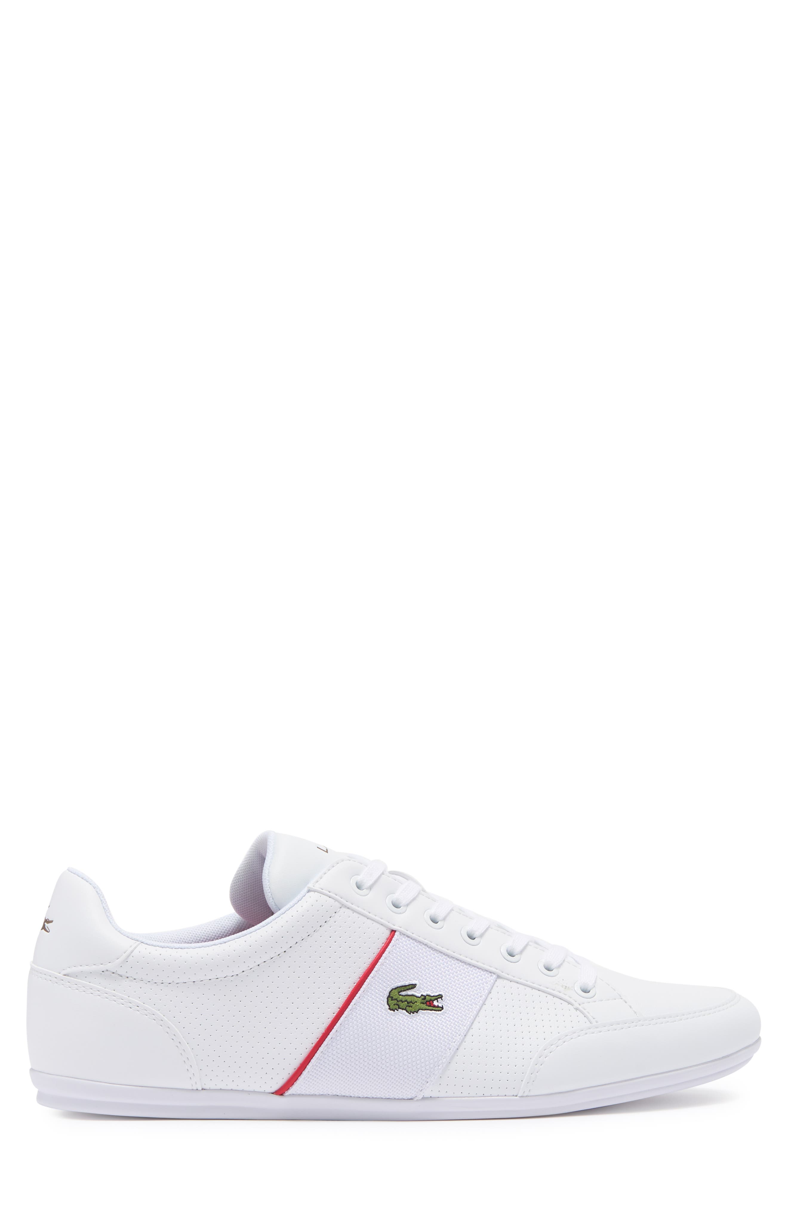 Lacoste Nivolor Leather Sneaker, Alternate, color, Wht/Red