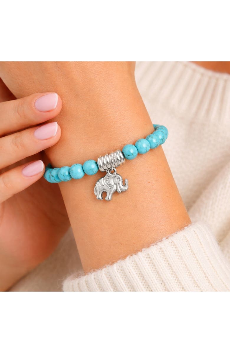 Donatello Gian Elephant Beaded Turquoise Bracelet, Alternate, color, Turquoise