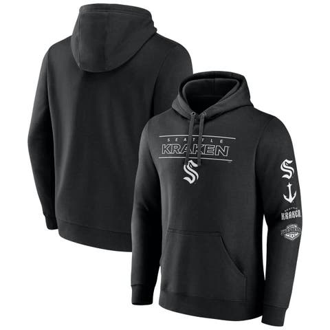 Men's Fanatics  Black Seattle Kraken Bank Shot Fleece Pullover Hoodie