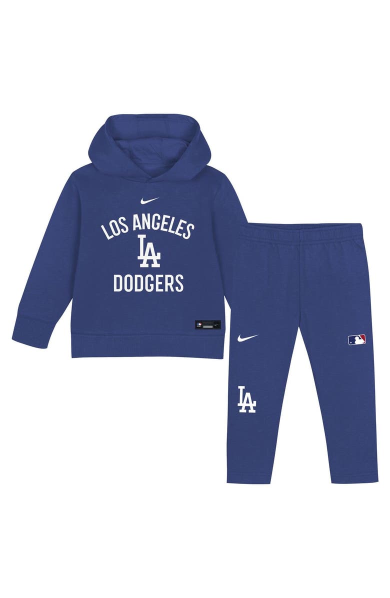 Nike Toddler Nike  Royal Los Angeles Dodgers 2-Piece Club Fleece Pullover Hoodie & Sweatpants Set, Main, color, 