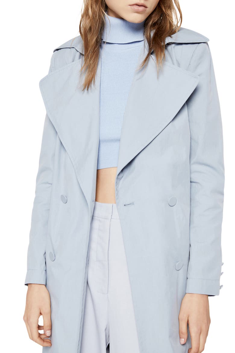 The Classic Cotton Blend Trench Coat, Alternate, color, SKY BLUE