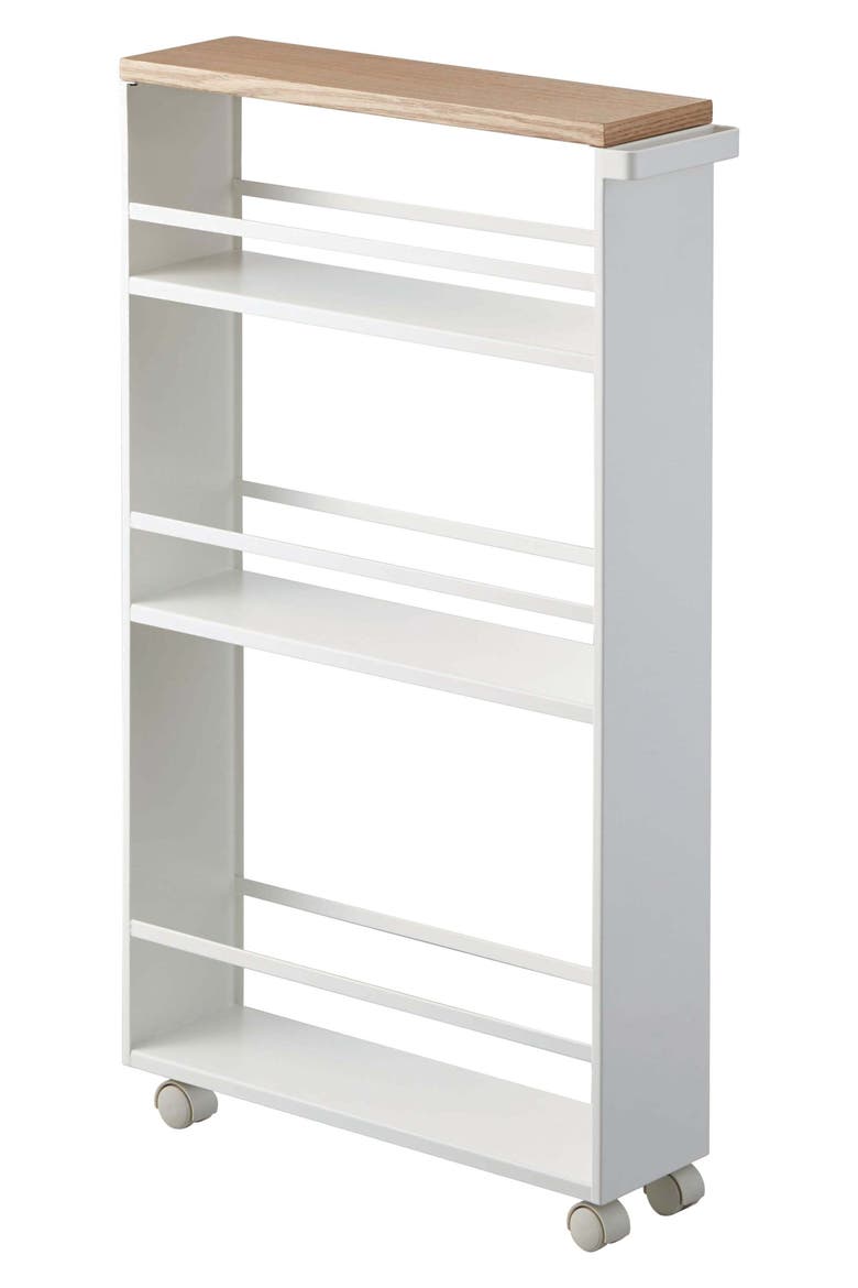 Steel Rolling Storage Cart, Main, color, WHITE