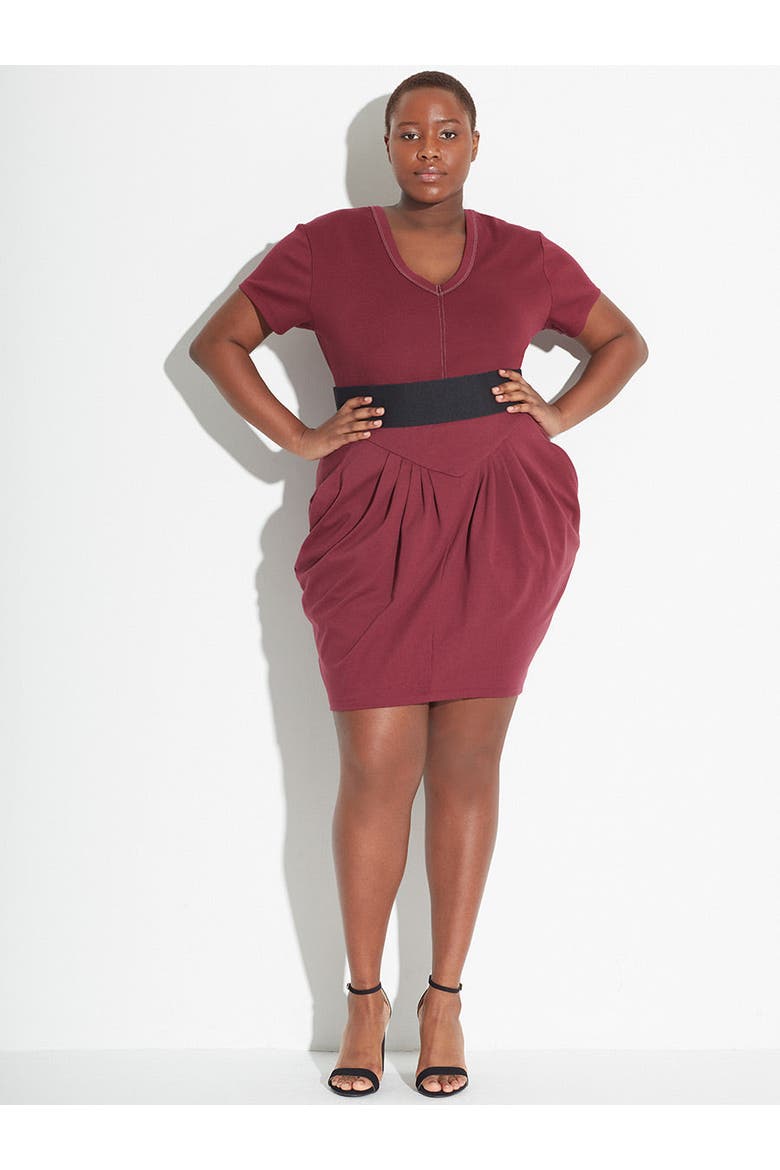 CoolROSE Luxe Knit Pleated Skirt Plus Size, Alternate, color, Bordeaux