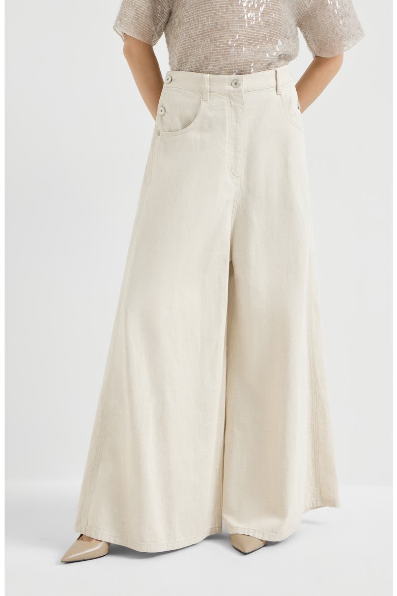Wide sailor trousers, Main, color, Ecru