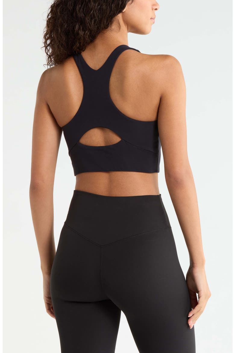 Studio Luxe Essential Racerback Sports Bra, Alternate, color, BLACK