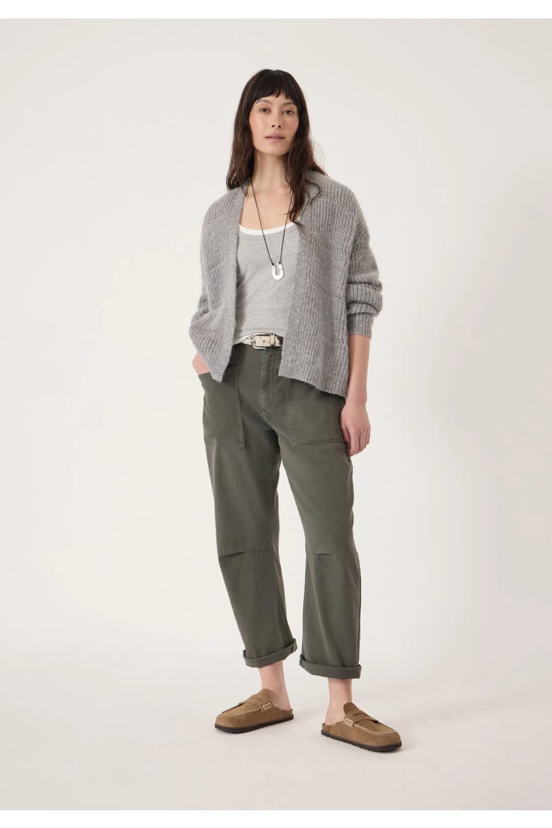 Allegra Pointelle Stitch Cardigan, Alternate, color, Mid Grey Marl